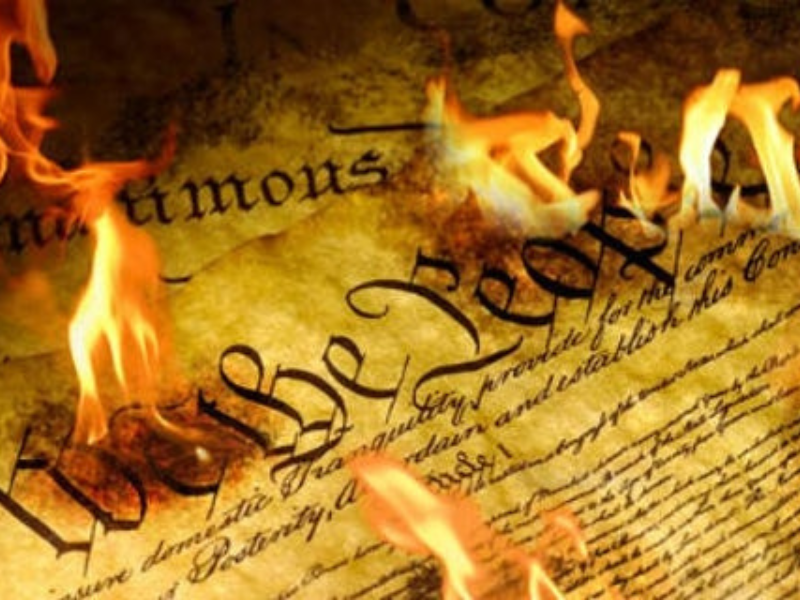 constitution on fire