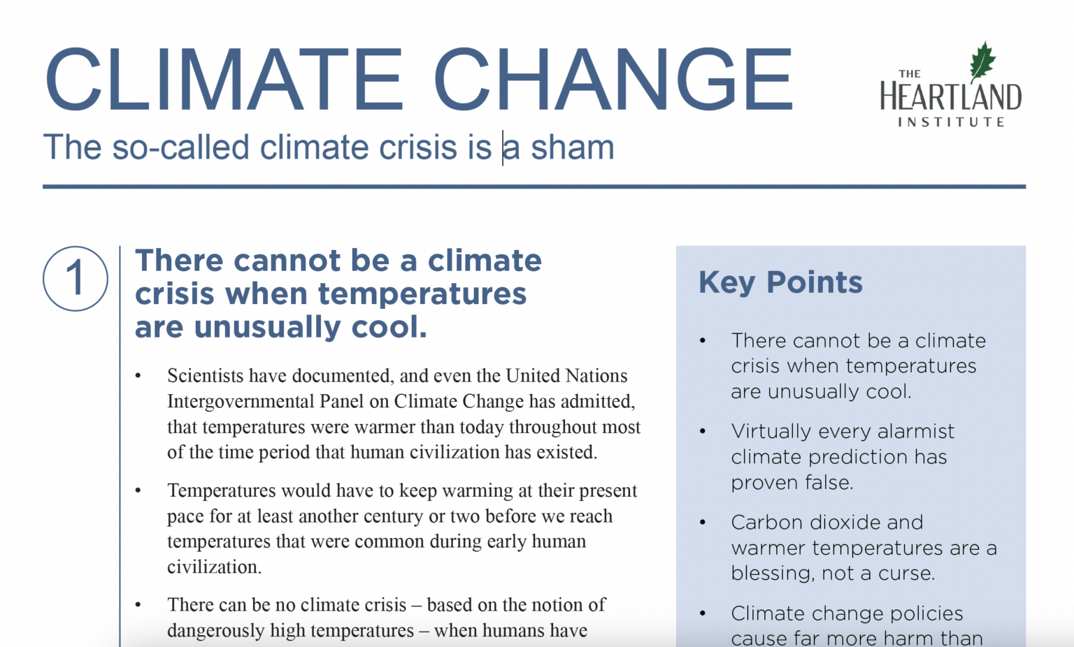 CLIMATE CHANGE: The so-called climate crisis is a sham - The Heartland ...