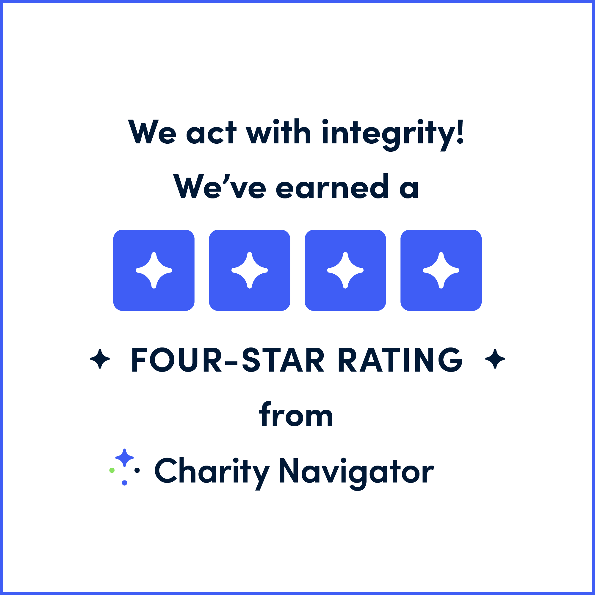 Heartland Charity Navigator Four-Star Rating Social - Integrity