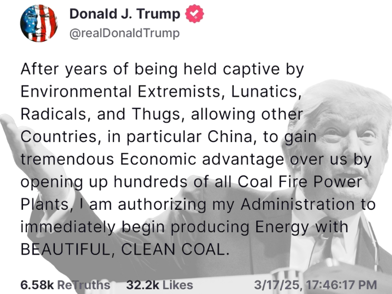 Trump coal truth social